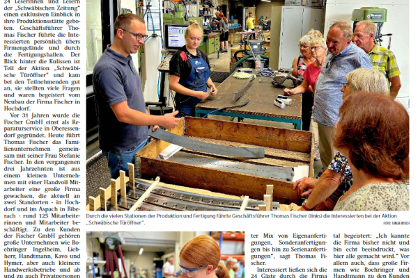 Spannender Einblick in die Arbeit von Fischer Edelstahltechnik